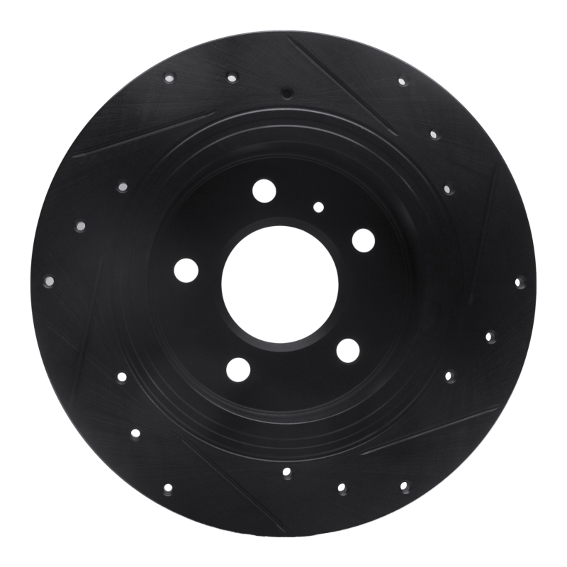 Buick Lucerne Brake Rotor (1) - Rear Left - R1 Concepts - Drilled & Slotted - Black - `06-`11